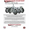 Service Caster 3.5'' Thermoplastic Rubber Swivel 1-1/4'' Expanding Stem Caster Set with Brake, 4PK SCC-EX20S3514-TPRB-TLB-114-4